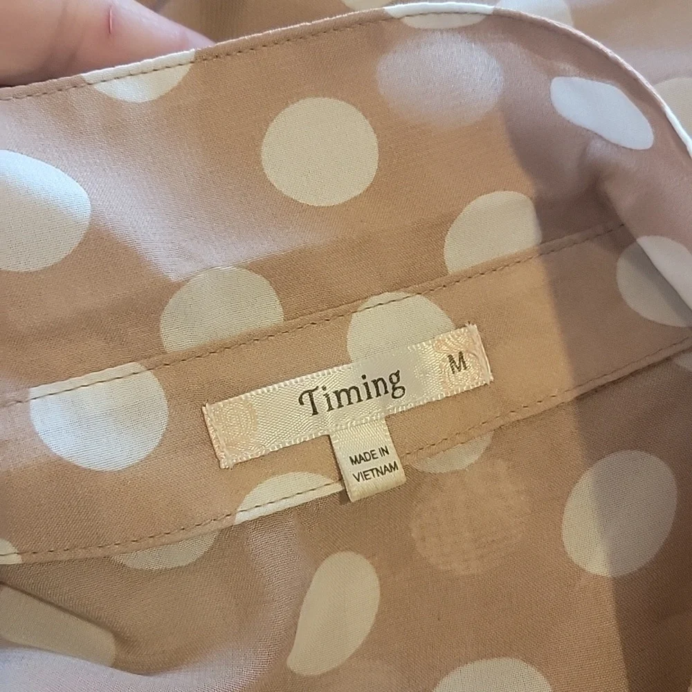 🍃 Timing womens blouse top shirt sheer M - Picture 5 of 5